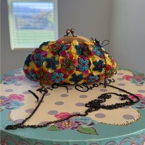 Colorful Floral Embellished Clutch